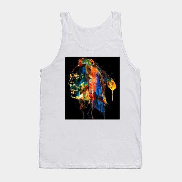 Sioux Warrior Reversed Colors Tank Top by Marian Voicu